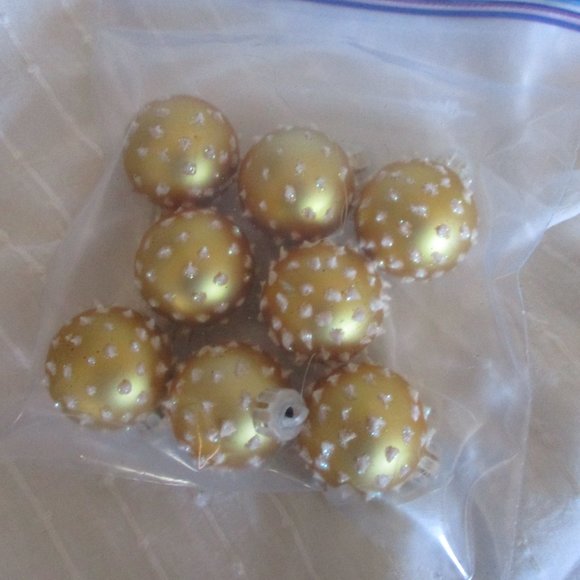 Vtg Y2K IKEA gold ornaments / set of 8 - Picture 5 of 6